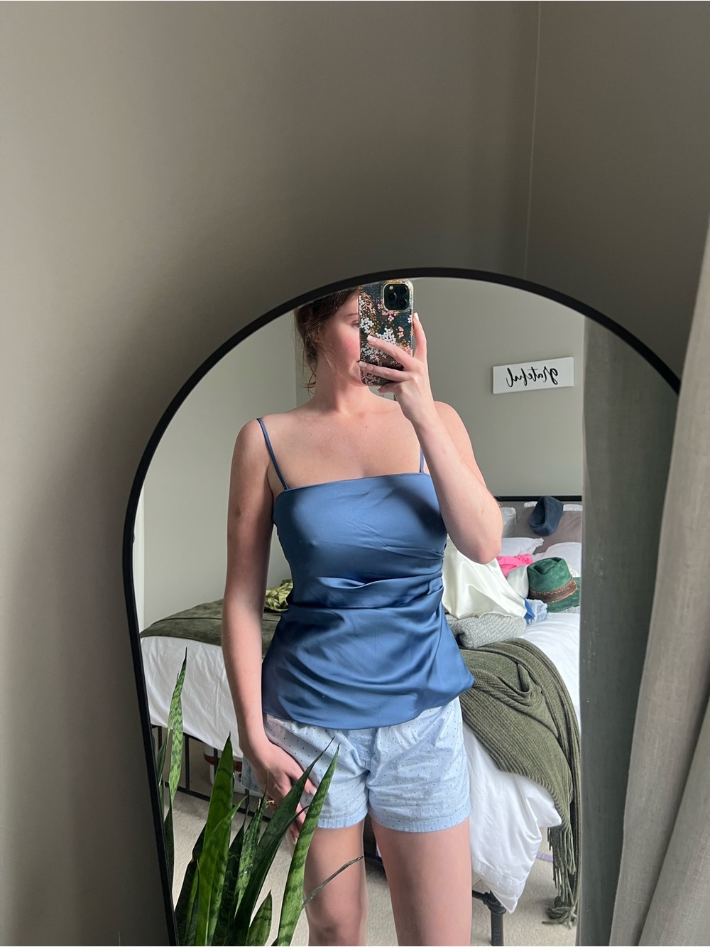 Abercrombie & Fitch Satin Blue Spaghetti-Strap Cami